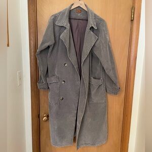 POL Grey Corduroy Trench Coat Duster Size M